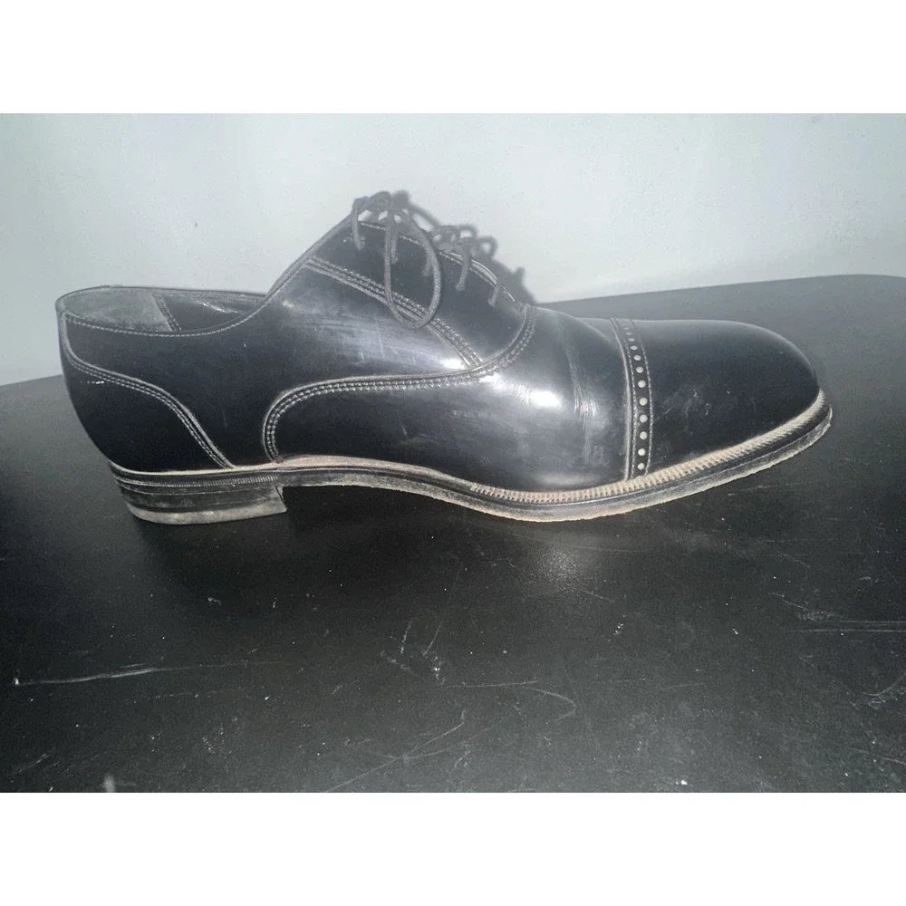 Florsheim Black Leather Dress Shoes Mens  Lexington Cap Toe Oxford 20382 Size 9